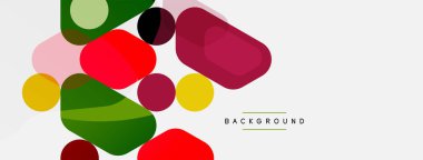 Soyut yuvarlak geometrik şekiller ve daireler. Duvar kağıdı, afiş, arkaplan veya iniş için moda tekno iş şablonu