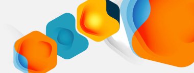 Beyaz arka planda renkli ok şekilleri. Minimum geometrik soyut arkaplan. Duvar kağıdı afişi veya iniş sayfası için vektör illüstrasyonu