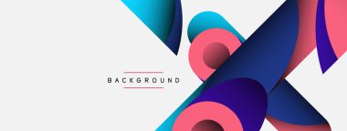 Soyut arkaplan. Minimum geometrik daireler ve koyu gölgeli yuvarlak şekiller. Duvar kağıdı afişi veya arkaplan için moda teknoloji iş şablonu