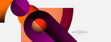 Geometrik soyut arkaplan. Duvar kağıdı arkaplanı veya iniş sayfası için yuvarlak şekiller, daireler, satır bileşimi