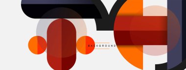 Yuvarlak geometrik şekiller çizgiler ve daireler. Duvar kağıdı afişi ya da iniş sayfası için vektör şablonu