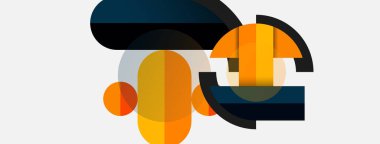 Yuvarlak geometrik şekiller çizgiler ve daireler. Duvar kağıdı afişi ya da iniş sayfası için vektör şablonu