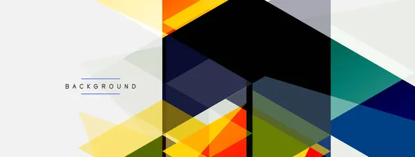Composição de triângulos de cor, fundo abstrato geométrico. Techno ou conceito de negócio, padrão para papel de parede, banner, fundo, landing page — Vetor de Stock