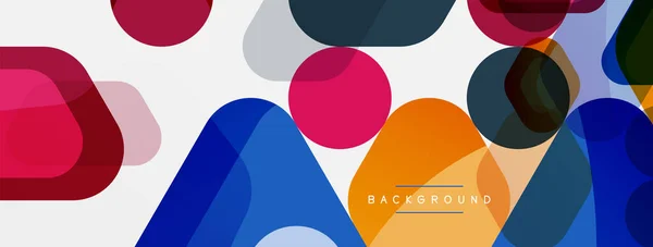 Color bubbles and rounded geometric shapes on white. Vector geometric minimal abstract background for wallpaper, banner, background, landing page — Stock Vector