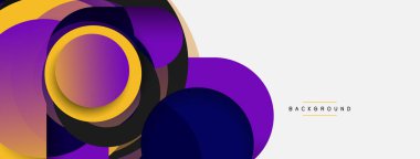 Vektör yuvarlak şekilli daireler minimum geometrik arkaplan. Duvar kağıdı afişi veya iniş sayfası için vektör illüstrasyonu