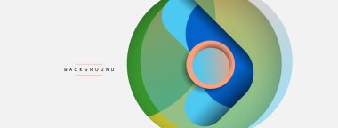 Çember ve yuvarlak şekiller soyut arkaplan. Duvar kağıdı afişi veya iniş sayfası için vektör illüstrasyonu