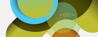 Vektör yuvarlak şekilli daireler minimum geometrik arkaplan. Duvar kağıdı afişi veya iniş sayfası için vektör illüstrasyonu