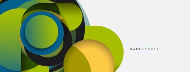 Vektör yuvarlak şekilli daireler minimum geometrik arkaplan. Duvar kağıdı afişi veya iniş sayfası için vektör illüstrasyonu