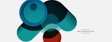 Vektör yuvarlak şekilli daireler minimum geometrik arkaplan. Duvar kağıdı afişi veya iniş sayfası için vektör illüstrasyonu