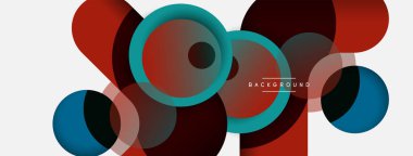 Çember ve yuvarlak şekiller soyut arkaplan. Duvar kağıdı afişi veya iniş sayfası için vektör illüstrasyonu