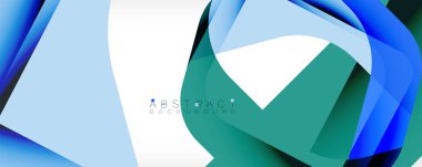 Asgari soyut arkaplan - beyaz üzerine gölge çizgileri ile örtüşen renk şekilleri. Duvar Kağıdı, Sancak, Arkaplan, İniş Sayfası için Vektör İllüstrasyonu