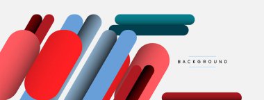 Yuvarlak şekiller ve çizgiler üst üste biniyor. Duvar kağıdı afişi veya iniş sayfası için vektör illüstrasyonu