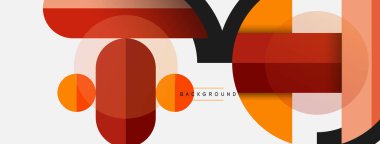 Yuvarlak geometrik şekiller çizgiler ve daireler. Duvar kağıdı afişi ya da iniş sayfası için vektör şablonu