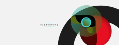 Yaratıcı geometrik duvar kağıdı. Asgari soyut arkaplan. Duvar kağıdı arkaplanı veya iniş sayfası için daire bileşimi vektör çizimi