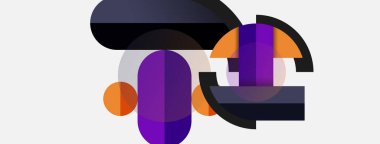 Geometrik şekiller bileşim soyut arkaplan. Çember çizgileri ve dikdörtgenler. Duvar kağıdı afişi veya iniş sayfası için vektör illüstrasyonu