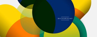 Çember ve yuvarlak şekiller soyut arkaplan. Duvar kağıdı afişi veya iniş sayfası için vektör illüstrasyonu