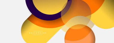 Çember ve yuvarlak şekiller soyut arkaplan. Duvar kağıdı afişi veya iniş sayfası için vektör illüstrasyonu