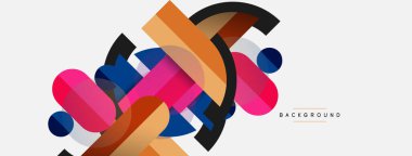 Yuvarlak geometrik şekiller çizgiler ve daireler. Duvar kağıdı afişi ya da iniş sayfası için vektör şablonu