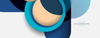 Yaratıcı geometrik duvar kağıdı. Asgari soyut arkaplan. Duvar kağıdı arkaplanı veya iniş sayfası için daire bileşimi vektör çizimi