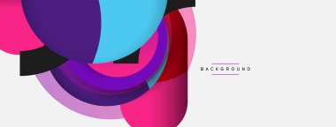 Vektör yuvarlak şekilli daireler minimum geometrik arkaplan. Duvar kağıdı afişi veya iniş sayfası için vektör illüstrasyonu