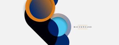 Vektör yuvarlak şekilli daireler minimum geometrik arkaplan. Duvar kağıdı afişi veya iniş sayfası için vektör illüstrasyonu