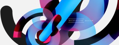 Yuvarlak şekiller daireler ve diğer geometrik şekiller. Duvar kağıdı afişi arkaplan kartı veya iniş sayfası için vektör illüstrasyonu