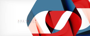 Geometrik soyut arkaplan - beyaz üzerine çok renkli soyut şekiller. Duvar Kağıdı, Sancak, Arkaplan, İniş Sayfası için Vektör İllüstrasyonu