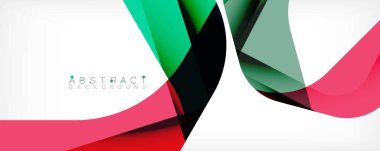 Asgari soyut arkaplan - beyaz üzerine gölge çizgileri ile örtüşen renk şekilleri. Duvar Kağıdı, Sancak, Arkaplan, İniş Sayfası için Vektör İllüstrasyonu