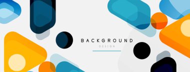 Soyut yuvarlak geometrik şekiller ve daireler. Duvar kağıdı, afiş, arkaplan veya iniş için moda tekno iş şablonu