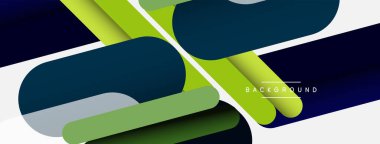 Yuvarlak şekiller ve çizgiler üst üste biniyor. Duvar kağıdı afişi veya iniş sayfası için vektör illüstrasyonu