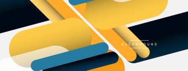 Yuvarlak şekiller ve çizgiler üst üste biniyor. Duvar kağıdı afişi veya iniş sayfası için vektör illüstrasyonu