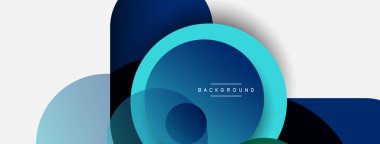 Vektör yuvarlak şekilli daireler minimum geometrik arkaplan. Duvar kağıdı afişi veya iniş sayfası için vektör illüstrasyonu