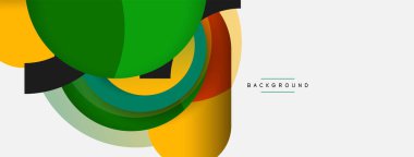 Çember ve yuvarlak şekiller soyut arkaplan. Duvar kağıdı afişi veya iniş sayfası için vektör illüstrasyonu