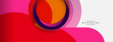 Vektör yuvarlak şekilli daireler minimum geometrik arkaplan. Duvar kağıdı afişi veya iniş sayfası için vektör illüstrasyonu