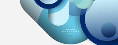 Çember ve yuvarlak şekiller soyut arkaplan. Duvar kağıdı afişi veya iniş sayfası için vektör illüstrasyonu