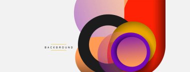 Vektör yuvarlak şekilli daireler minimum geometrik arkaplan. Duvar kağıdı afişi veya iniş sayfası için vektör illüstrasyonu