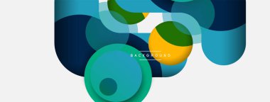 Yaratıcı geometrik duvar kağıdı. Asgari soyut arkaplan. Duvar kağıdı arkaplanı veya iniş sayfası için daire bileşimi vektör çizimi