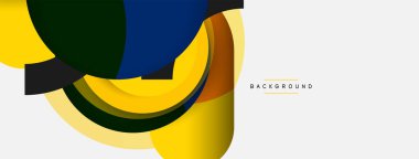 Vektör yuvarlak şekilli daireler minimum geometrik arkaplan. Duvar kağıdı afişi veya iniş sayfası için vektör illüstrasyonu