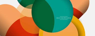 Yaratıcı geometrik duvar kağıdı. Asgari soyut arkaplan. Duvar kağıdı arkaplanı veya iniş sayfası için daire bileşimi vektör çizimi