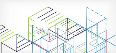 Soyut arkaplan. Beyaz arkaplanda renk çizgileri. Doğrusal soyut kompozisyon. Duvar kağıdı, afiş, arkaplan, iniş sayfası için tekno veya iş konsepti