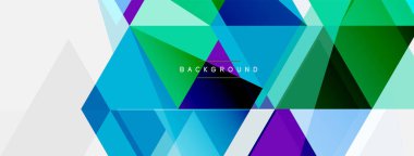 Renkli üçgen bileşimi, geometrik soyut arkaplan. Tekno veya iş konsepti, duvar kağıdı, afiş, arkaplan, iniş sayfası deseni