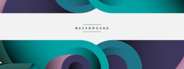 Soyut arkaplan. Minimum geometrik daireler ve koyu gölgeli yuvarlak şekiller. Duvar kağıdı afişi veya arkaplan için moda teknoloji iş şablonu