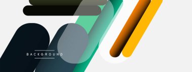 Yuvarlak şekiller ve çizgiler üst üste biniyor. Duvar kağıdı afişi veya iniş sayfası için vektör illüstrasyonu