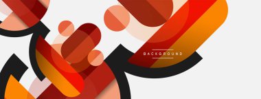 Geometrik şekiller bileşim soyut arkaplan. Çember çizgileri ve dikdörtgenler. Duvar kağıdı afişi veya iniş sayfası için vektör illüstrasyonu