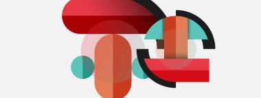 Yuvarlak geometrik şekiller çizgiler ve daireler. Duvar kağıdı afişi ya da iniş sayfası için vektör şablonu