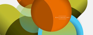 Yaratıcı geometrik duvar kağıdı. Asgari soyut arkaplan. Duvar kağıdı arkaplanı veya iniş sayfası için daire bileşimi vektör çizimi