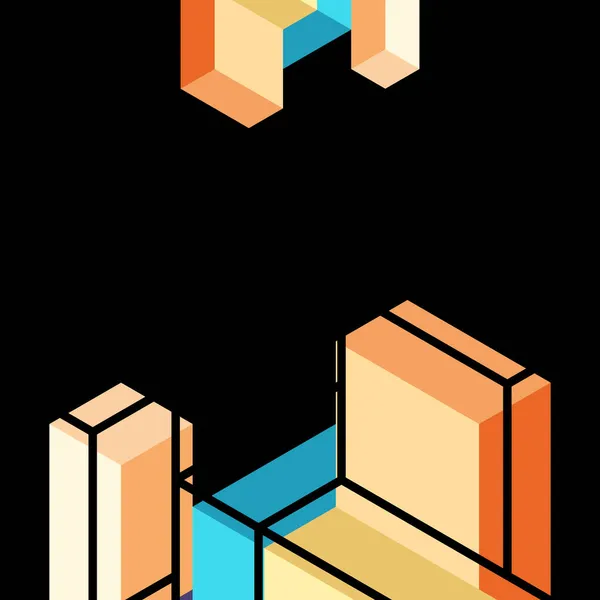 Abstrakcyjne tło. Kostki 3D, elementy sześcienne i bloki. Techno lub koncepcja biznesowa tapety, baner, tło, strona lądowania — Wektor stockowy