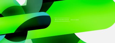 Yuvarlak şekiller daireler ve diğer geometrik şekiller. Duvar kağıdı afişi arkaplan kartı veya iniş sayfası için vektör illüstrasyonu