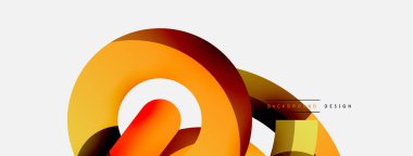 Yuvarlak şekiller daireler ve diğer geometrik şekiller. Duvar kağıdı afişi arkaplan kartı veya iniş sayfası için vektör illüstrasyonu