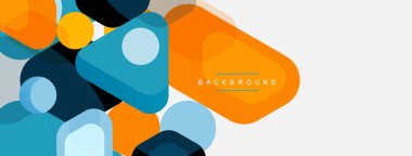 Soyut yuvarlak geometrik şekiller ve daireler. Duvar kağıdı, afiş, arkaplan veya iniş için moda tekno iş şablonu